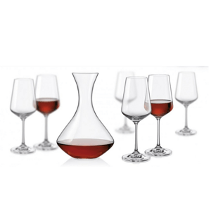 Crystalex sada sklenic a karafy na červené víno Sandra 1+6