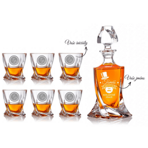 Dekorant Bohemia Crystal křišťálový whisky set s gravírováním ON NESTÁRNE 1+6
