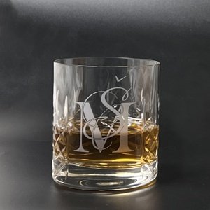 Diamante Luxusní ručně broušená sklenice na whisky Mayfair MONOGRAM 310 ml 1KS
