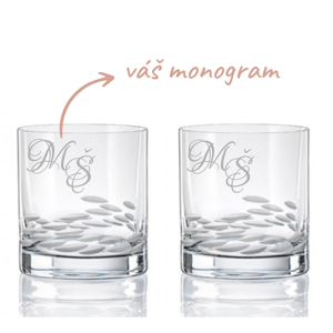 Dekorant Crystalex sklenice na whisky MONOGRAM 2KS