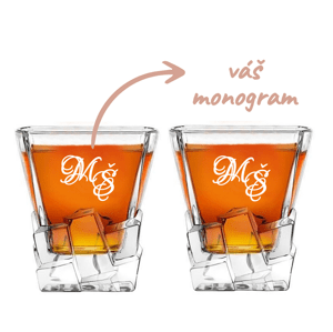 Dekorant Bohemia Jihlava Sklenice na whisky Crack 2KS MONOGRAM