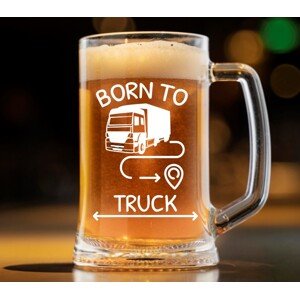 Dekorant Pivní půllitr pro kamioňáka BORN TO TRUCK