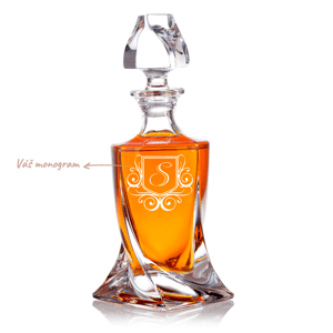 Dekorant Bohemia Crystal křišťálová karafa na whisky s gravírováním MONOGRAM 01