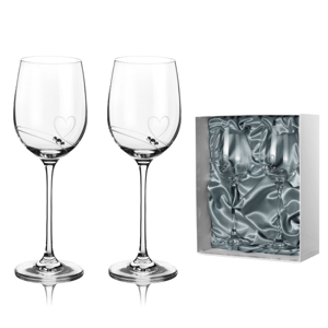 Diamante sklenice na bílé víno Romance s kamínky Swarovski a v prémiovém balení 330 ml 2KS