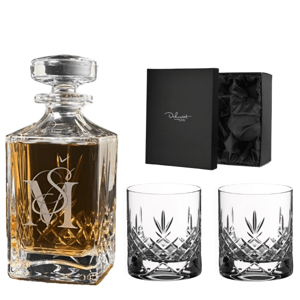 Dekorant Ručně broušený whisky set s monogramem Mayfair 1+2