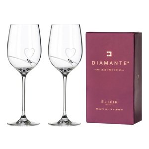 Diamante sklenice na červené víno Romance s kamínky Swarovski 450 ml 2KS