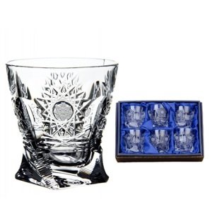 Onte Crystal Bohemia Crystal ručně broušené sklenice na destiláty Quadro 500pk 55 ml 6KS
