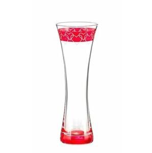 Crystalex červeno bílá skleněná váza Love 19,5 cm 1KS