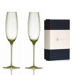 Květná 1794 ručně foukané skleničky na šampaňské Tethys Citrín 270 ml 2KS