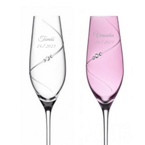Diamante Svatební sklenice na šampaňské Silhouette City s kamínky Swarovski 210 ml 2KS