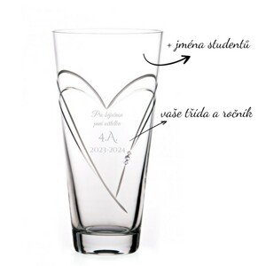 Diamante Váza pro paní učitelku a se jmény žáků Hearts s krystaly Swarovski 25 cm