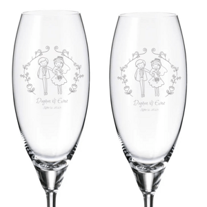 Crystalite Bohemia Svatební sklenice na šampaňské LÍSTKOVÝ KRUH 290 ml 2KS