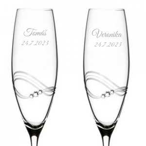 Diamante Svatební sklenice na šampaňské Desire s krystaly Swarovski 215 ml 2KS