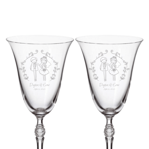 Dekorant svatby Svatební skleničky na bílé víno VĚTEV KRUH 250 ml 2KS