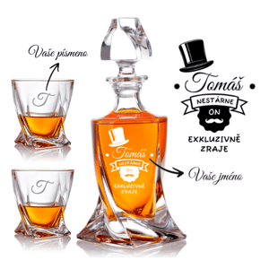 Dekorant Bohemia Crystal křišťálový whisky set s gravírováním ON NESTÁRNE 1+2