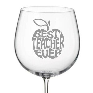 Crystalite Bohemia Sklenička na víno pro učitelku BEST TEACHER