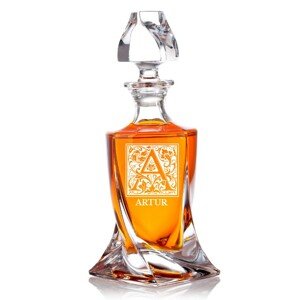 Dekorant Bohemia Crystal křišťálová karafa na whisky s gravírováním INICIÁL