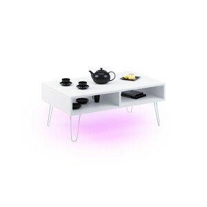 Expedo Konferenční stolek ATOS, 100x40x60, bílá + LED