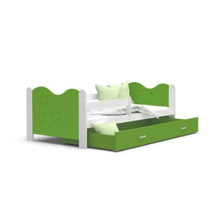 Expedo Dětská postel  MICKEY P1 COLOR + matrace + rošt ZDARMA, 160x80, bílá/zelená