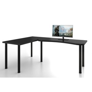 Expedo Počítačový rohový stůl MOOD L, 200/135x73-76x65, černá, levý