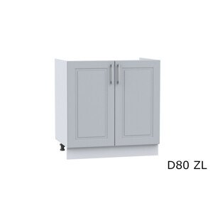 Expedo Kuchyňská skříňka dřezová OREIRO D80 ZL, 80x82x44,6, popel/světle šedá
