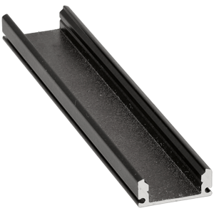 Plochý profil BRG-24 pro černé LED pásky 2m + černý kryt + držák + koncovky