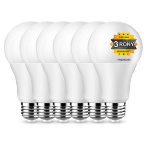 LED žárovka  A60 - E27 - 10W - 800Lm - teplá bílá - 5+1 zdarma