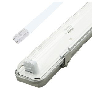 LED prachotěsné těleso + 1x 60cm LED trubice 8W studená bílá