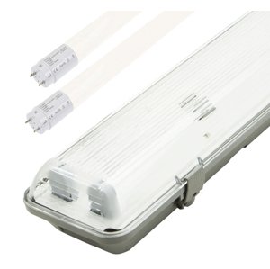 LED prachotěsné těleso + 2x 60cm LED trubice 8W denní bílá