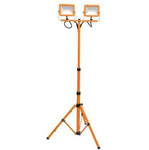 Oranžový LED reflektor s teleskopickým stojanem 2x30W denní bílá